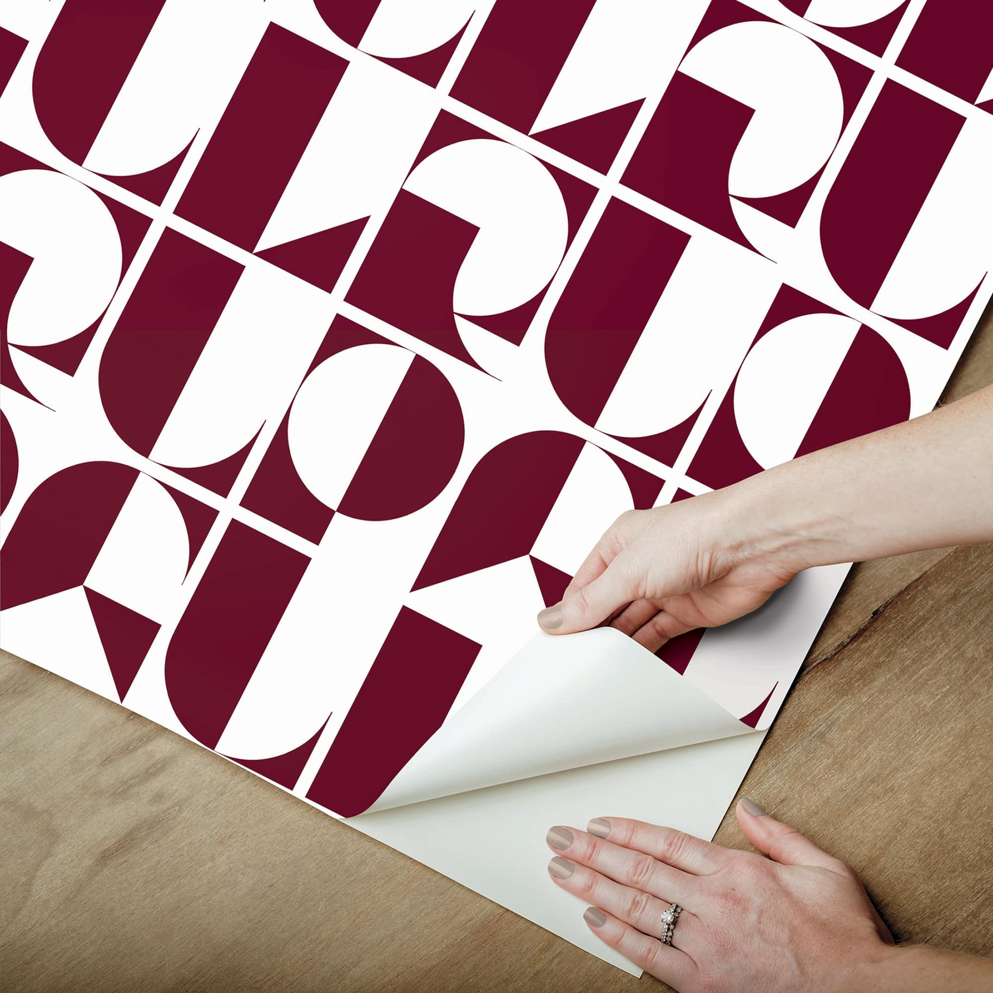 RuPaul RuDeco Oxblood Red Peel & Stick Wallpaper